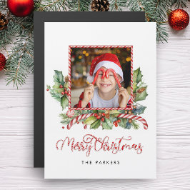 Cute Candy cane God jul Blommigt Photo