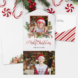 Cute Candy cane God jul Blommigt Photo