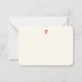 Cute Candy Cane Heart Notecard Anteckningskort