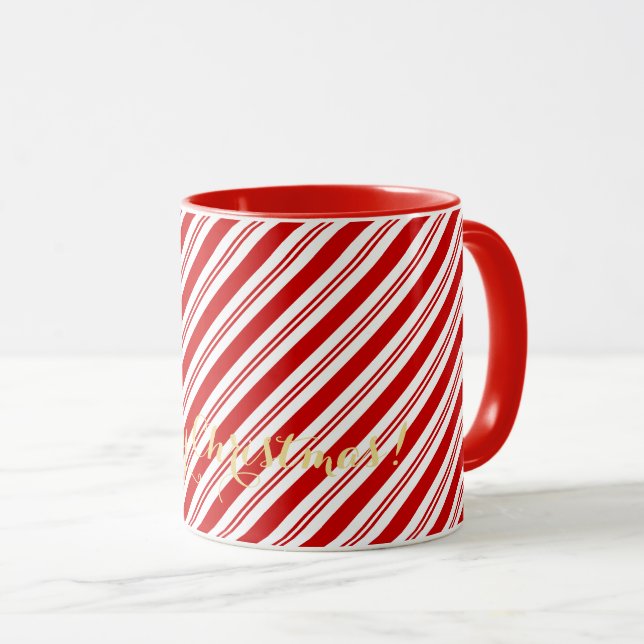 Cute Candy cane Rand, Personlig jul Mugg (Framsida höger)