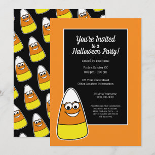 Cute Candy corn Halloween fest Inbjudningar