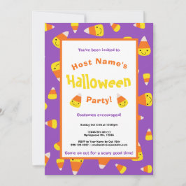 Cute Candy corn Halloween fest Inbjudningar