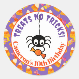 Cute Candy corn Kids Halloween fest Spider Runt Klistermärke