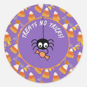 Cute Candy corn Kids Halloween fest Spider Runt Klistermärke