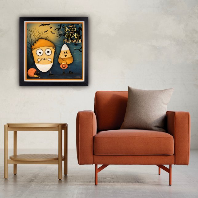 Cute Candy corn Sweet och Spooky Halloween Poster (Skapare uppladdad)