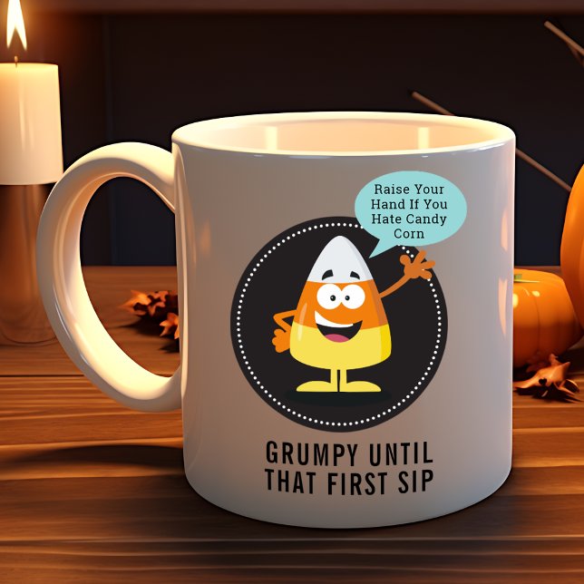 Cute Candy corn-tecken, Anpassade Halloween Kaffemugg (Skapare uppladdad)