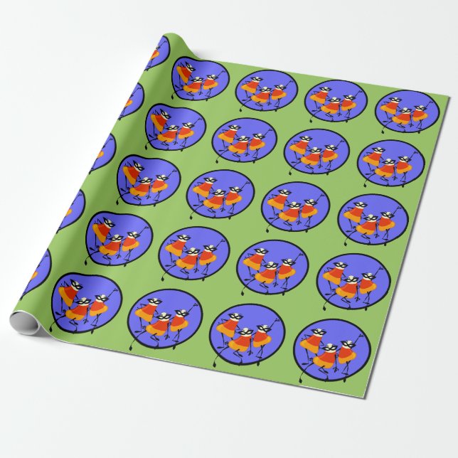 CUTE CANDY CORN WRAPPING PAPPER PRESENTPAPPER (Utrullad)