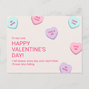 Cute Candy Heart Valentindagen Vykort