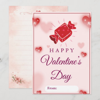 Cute Candy Love Valentine’s Day Card Julkort
