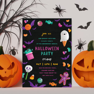 Cute Candy Ram l Halloween Funny Kids Party Inbjudningar