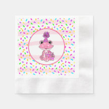 Cute Candy Sprinkles och rosa Frog Birthday