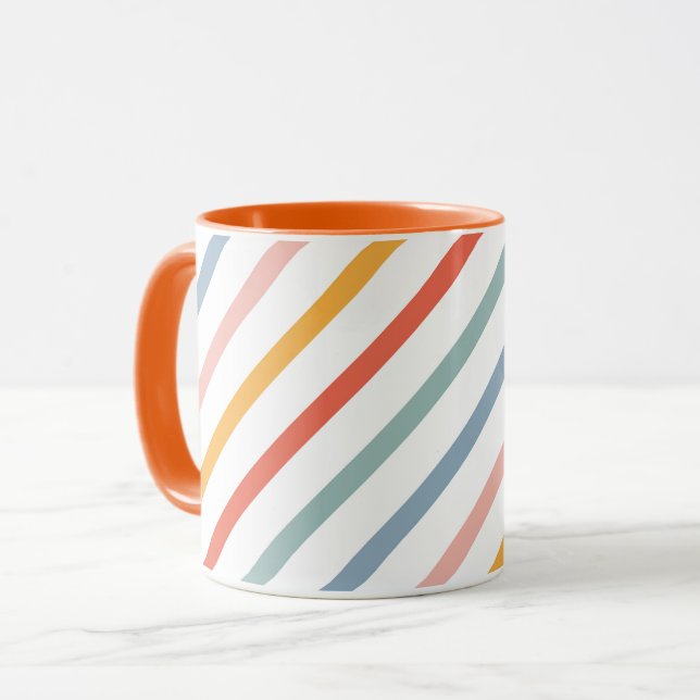 Cute Candy Striped Diagonal Mugg (Framsida vänster)