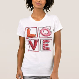 Cute Candy-Style LOVE Typography Illustration  T Shirt