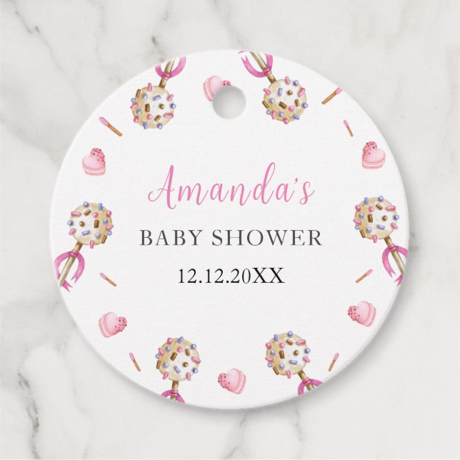 Cute Candy Valentine Sweetheat Baby Shower Gåvor Etiketter (Framsida)