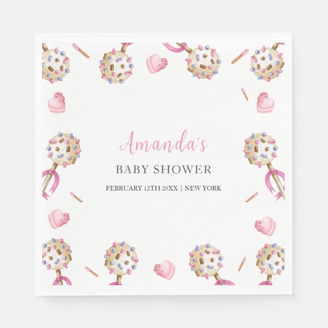Cute Candy Valentine Sweetheat Baby Shower Pappersservett (Framsidan)