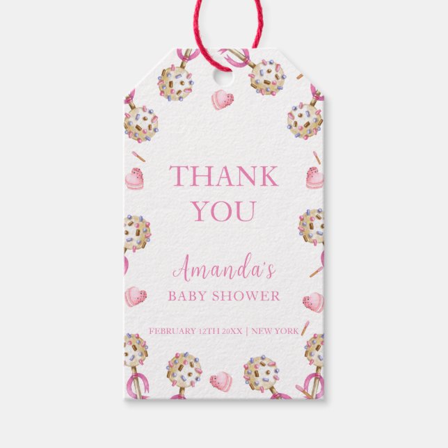 Cute Candy Valentine Sweetheat Baby Shower Presentetikett (Framsidan)