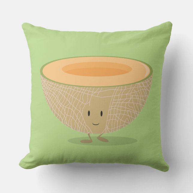 Cute Cantaloupe Food Tecknad Kudde (Framsida)