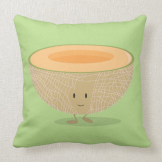 Cute Cantaloupe Food Tecknad Kudde