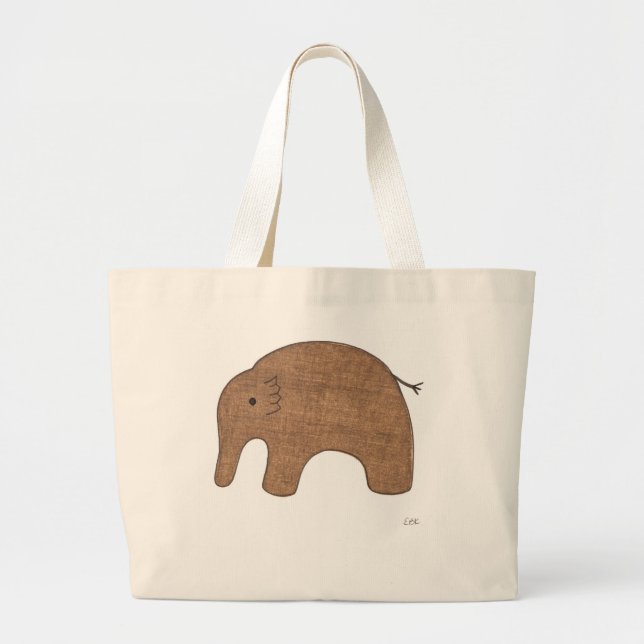 Cute Canvas Tote - Baby Elephant #1-Erin Brie Art Jumbo Tygkasse (Framsidan)