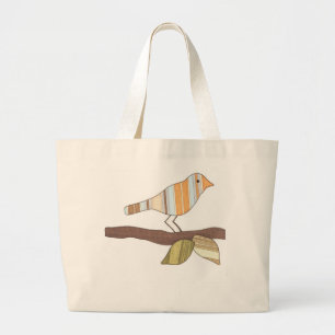 Cute Canvas Tote - Bird on Gren #1-Erin Brie Art Jumbo Tygkasse