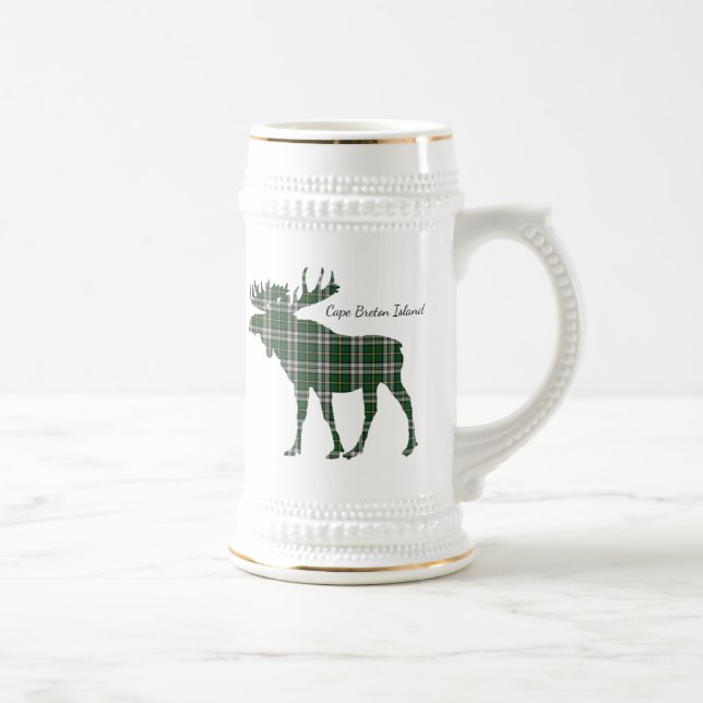 Cute Cape Breton Island moose tartan ölstein Sejdel (Höger)
