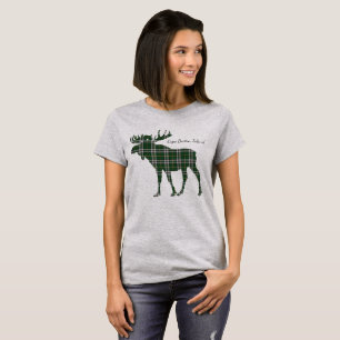 Cute Cape Breton Island moose tartan shirt T-shirt