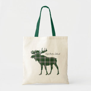 Cute Cape Breton Island moose tartan tobag Tygkasse