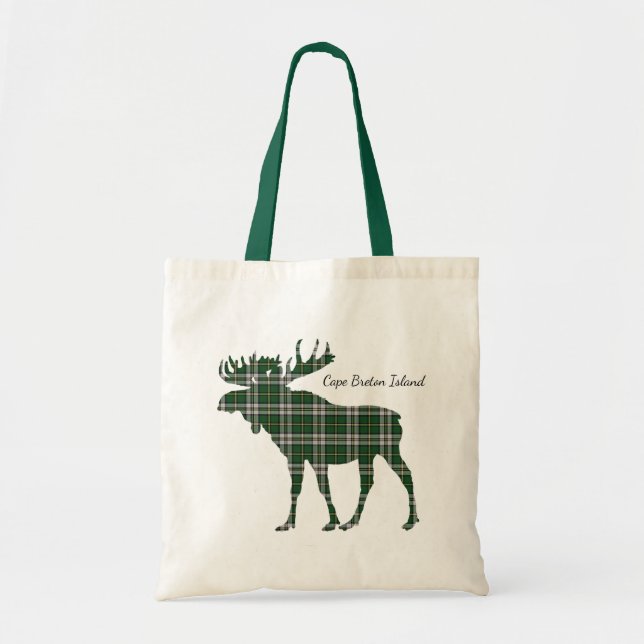 Cute Cape Breton Island moose tartan tobag Tygkasse (Framsidan)