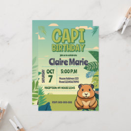 Cute CAPIBARA Invitation Inbjudningar