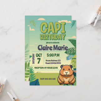 Cute CAPIBARA Invitation Inbjudningar