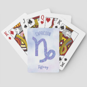 Cute Capricorn Astrology Lila för Personlig Casinokort
