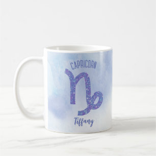 Cute Capricorn Astrology Lila för Personlig Kaffemugg