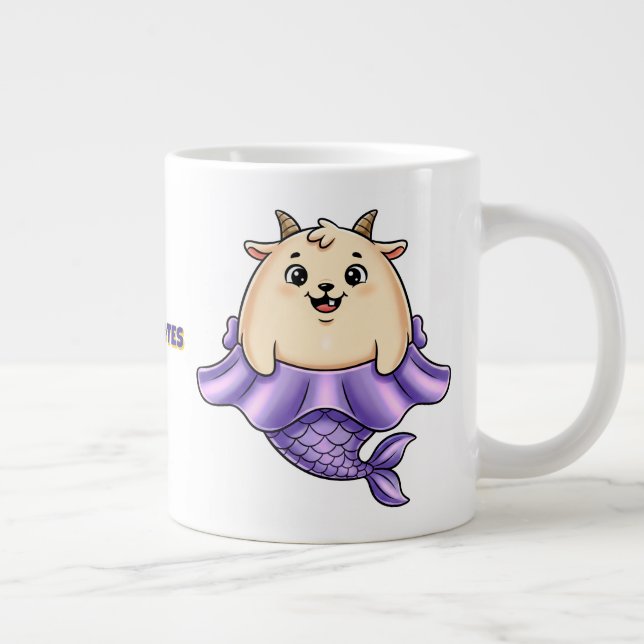 Cute Capricorn Cartoon – Whimsical Zodiac Jumbo Mugg (Höger)