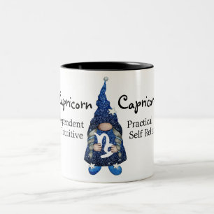 Cute Capricorn Gnome Zodiac-tecken Två-Tonad Mugg