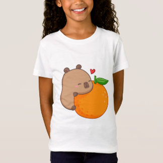 Cute Capy Eating Orange T-Shirt