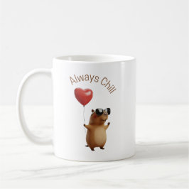 Cute Capybara Always Chill Valentine Coffee Mug Två-Tonad Mugg