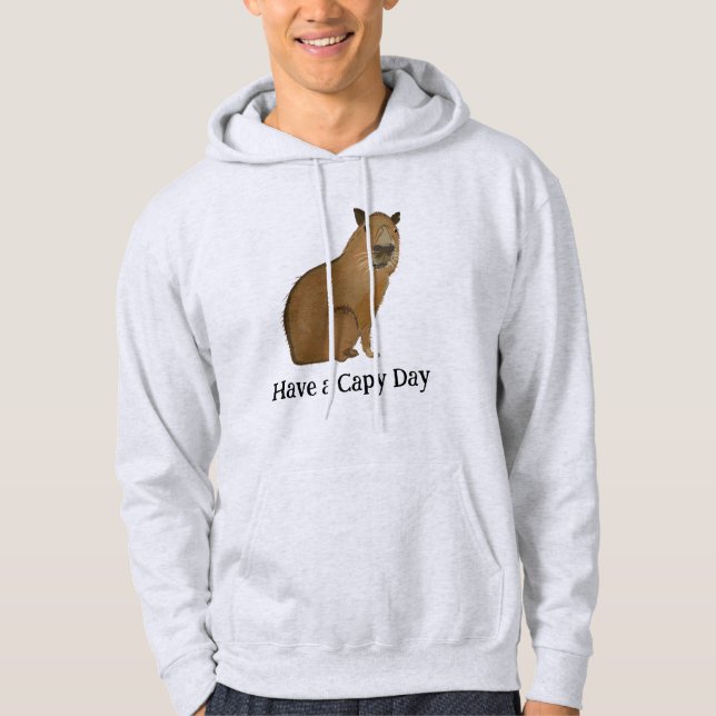 Cute Capybara Animal Hoodie (Framsida)