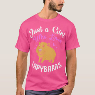 Cute Capybara är bara en flicka som Kärlek Capybar T Shirt