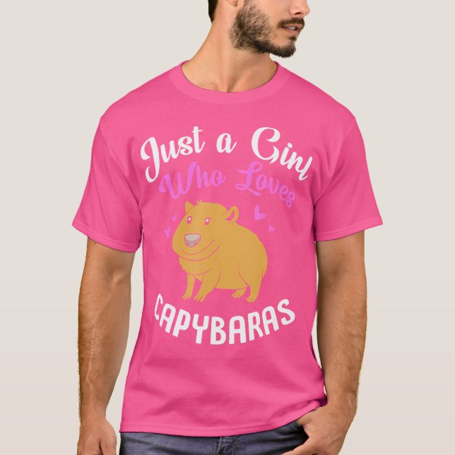 Cute Capybara är bara en flicka som Kärlek Capybar T Shirt (Framsida)