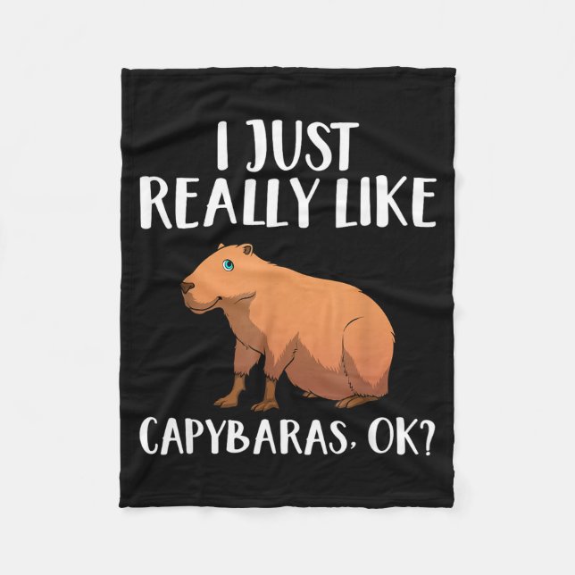 Cute Capybara Art For Men Women Kids Animal Rodent Fleecefilt (Framsidan)