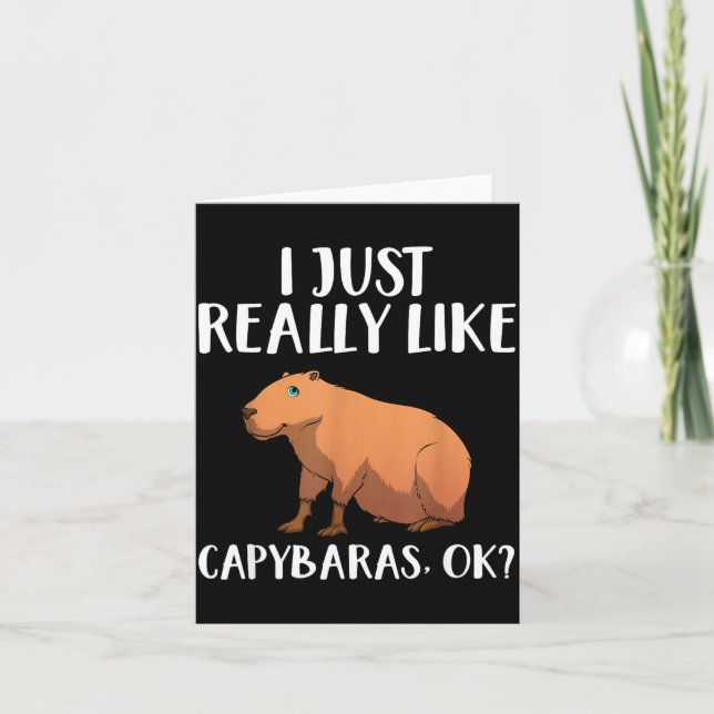 Cute Capybara Art For Men Women Kids Animal Rodent Kort (Framsida)