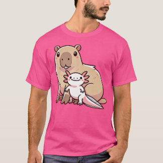 Cute Capybara Axolotl T Shirt
