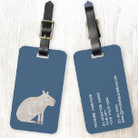 Cute Capybara Bagagebricka<br><div class="desc">En roligt vattenfärgskapybara på en grönt för djur och vilda djur och älskare till verkligen är utåtriktad från folkmassan. Originalkonst av Nic Squirrell. Ändra informationen på motsatsen om du vill anpassa.</div>