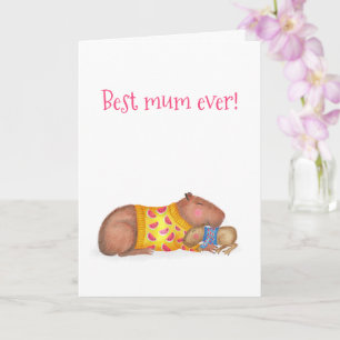 Cute capybara "best morsa ever" Mors dag-kort Kort