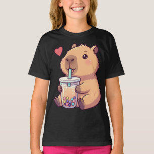 Cute Capybara Boba Tea Bubble for Girl T Shirt