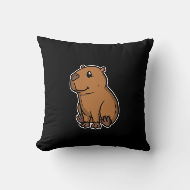 Cute Capybara Costume Rodent Gift Idea Kudde (Framsida)
