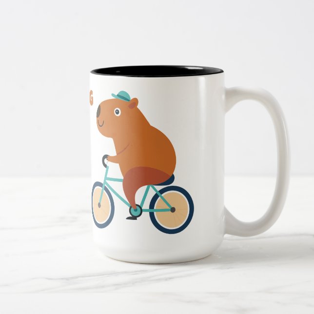 Cute Capybara Cycling Mugg (Höger)