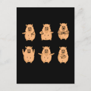 Cute Capybara Gift Women Kids Capybara Vykort