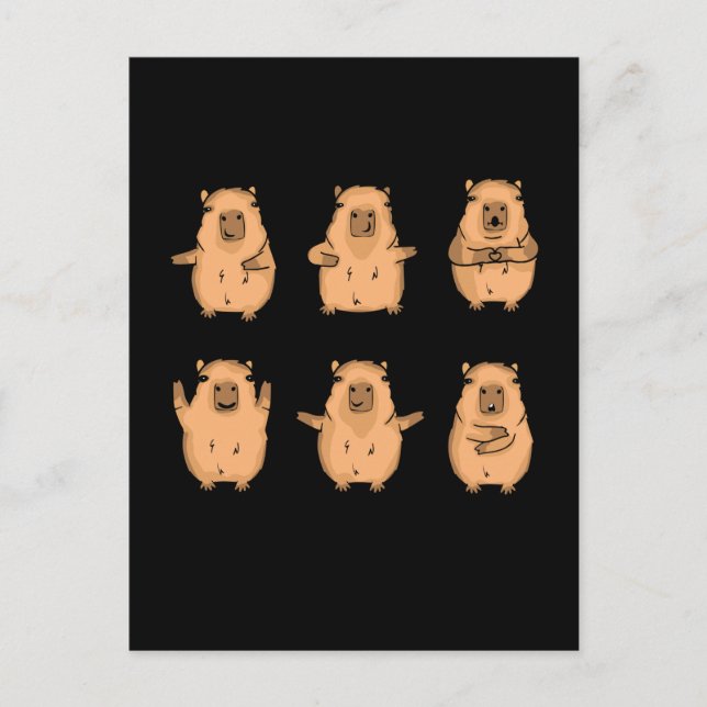 Cute Capybara Gift Women Kids Capybara Vykort (Framsida)