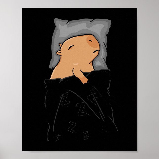 Cute Capybara Gift Women Kids Sleeping Capybara Poster (Framsidan)